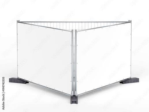 Bauzaun Dreieck – ideal für Banner, Werbung & Sichtschutz