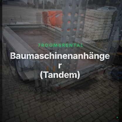 Baumaschinenanhänger (Tandem) – 2,7t / 2t Nutzlast – Clean Showcase